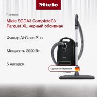 Пылесос Miele SGDA3 Complete C3 Parquet XL черный обсидиан - купить онлайн, цена 84 370 ₽, стоимость доставки по МСК и РФ от 300 рублей, заказать сейчас! Пылесос Miele SGDA3 Complete C3 Parquet XL черный обсидиан - купить за 84 370 ₽ в Москве с доставкой по РФ