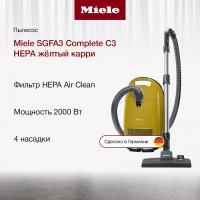 Пылесос Miele SGFA 3 Complete C3 HEPA жёлтый карри - купить онлайн, цена 42 900 ₽, стоимость доставки по МСК и РФ от 300 рублей, заказать сейчас! Пылесос Miele SGFA 3 Complete C3 HEPA жёлтый карри - купить за 42 900 ₽ в Москве с доставкой по РФ