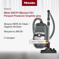 Пылесос Miele SKCF5 Blizzard CX1 Parquet PoweLine Graphite grey - купить онлайн, цена 95 250 ₽, стоимость доставки по МСК и РФ от 300 рублей, заказать сейчас! Пылесос Miele SKCF5 Blizzard CX1 Parquet PoweLine Graphite grey - купить за 95 250 ₽ в Москве с доставкой по РФ