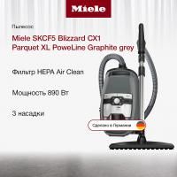 Пылесос Miele SKCF5 Blizzard CX1 Parquet XL PoweLine Graphite grey - купить онлайн, цена 116 910 ₽, стоимость доставки по МСК и РФ от 300 рублей, заказать сейчас! Пылесос Miele SKCF5 Blizzard CX1 Parquet XL PoweLine Graphite grey - купить за 116 910 ₽ в Москве с доставкой по РФ
