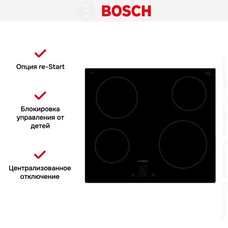Электрическая варочная панель BOSCH PKE611BA1R купить за 39&nbsp;020.23 ₽ в Москве с доставкой по РФ