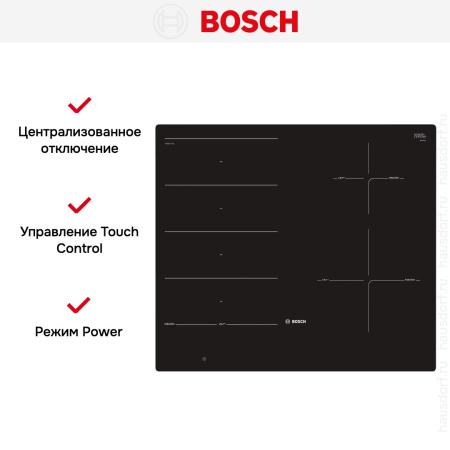 Индукционная варочная панель Bosch PXE601DC1E - купить онлайн, цена 106 880.42 ₽, стоимость доставки по МСК и РФ от 300 рублей, заказать сейчас! Индукционная варочная панель Bosch PXE601DC1E купить за 106 880.42 ₽ в Москве с доставкой по РФ