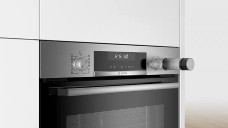 Встраиваемый духовой шкаф с функцией добавления пара BOSCH HRA5380S1 - купить онлайн, цена 299 999 ₽, стоимость доставки по МСК и РФ от 300 рублей, заказать сейчас! Встраиваемый духовой шкаф с функцией добавления пара BOSCH HRA5380S1 купить за 299 999 ₽ в Москве с доставкой по РФ