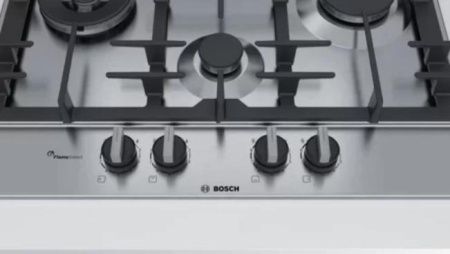 Газовая варочная панель Bosch PCI6A5B90 - купить онлайн, цена 129 999 ₽, стоимость доставки по МСК и РФ от 300 рублей, заказать сейчас! Газовая варочная панель Bosch PCI6A5B90 купить за 129 999 ₽ в Москве с доставкой по РФ