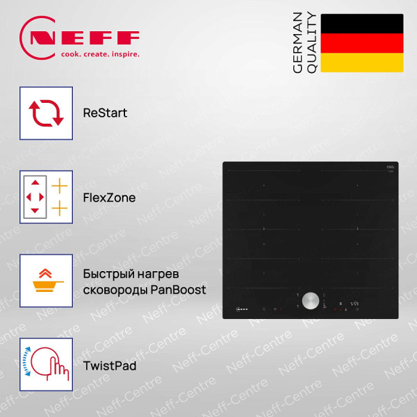 Индукционная варочная панель Neff T66PTX4L0 - купить за 116&nbsp;900 ₽ в Москве с доставкой по РФ