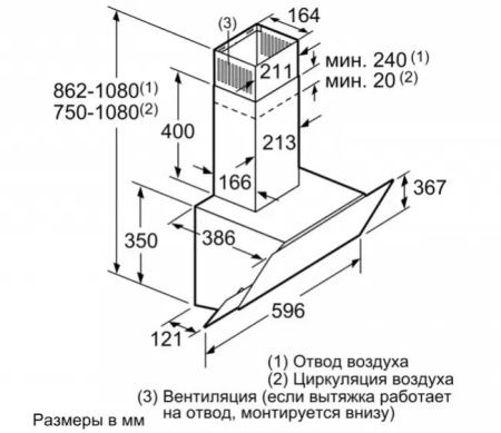 Вытяжка для настенного монтажа BOSCH DWK65AJ90R купить за 50&nbsp;985.38 ₽ в Москве с доставкой по РФ