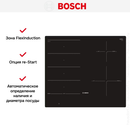 Индукционная варочная панель Bosch PXE601DC1E - купить онлайн, цена 106 880.42 ₽, стоимость доставки по МСК и РФ от 300 рублей, заказать сейчас! Индукционная варочная панель Bosch PXE601DC1E купить за 106 880.42 ₽ в Москве с доставкой по РФ