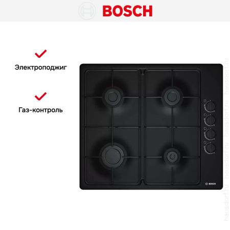 Газовая варочная панель Bosch PBP6C6B82Q купить за 27&nbsp;730.23 ₽ в Москве с доставкой по РФ