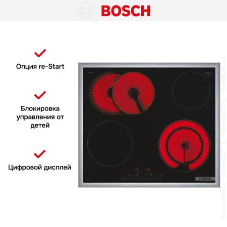 Электрическая варочная панель Bosch PKN645FP2E купить за 45&nbsp;210.45 ₽ в Москве с доставкой по РФ