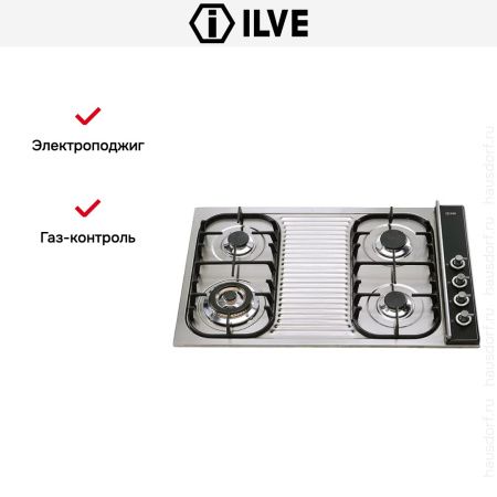 Варочная панель Ilve H380CNV Stainless-Steel купить за 129&nbsp;999 ₽ в Москве с доставкой по РФ