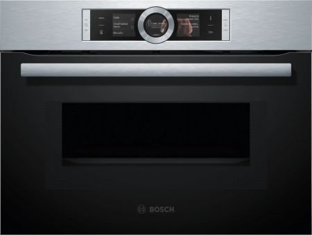 Компактный духовой шкаф Bosch CMG676BS1 - купить онлайн, цена 176 400.20 ₽, стоимость доставки по МСК и РФ от 300 рублей, заказать сейчас! Компактный духовой шкаф Bosch CMG676BS1 купить за 176 400.20 ₽ в Москве с доставкой по РФ