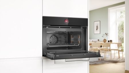 Духовой шкаф с СВЧ Bosch CMG7241B1S - купить онлайн, цена 150 950.60 ₽, стоимость доставки по МСК и РФ от 300 рублей, заказать сейчас! Духовой шкаф с СВЧ Bosch CMG7241B1S купить за 150 950.60 ₽ в Москве с доставкой по РФ