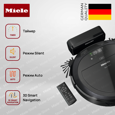 Робот-пылесос Miele Scout RX 3 OBSW черный - купить онлайн, цена 95 600 ₽, стоимость доставки по МСК и РФ от 300 рублей, заказать сейчас! Робот-пылесос Miele Scout RX 3 OBSW черный купить за 95 600 ₽ в Москве с доставкой по РФ