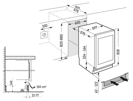 Встраиваемый винный шкаф Liebherr UWgb 3632 Vinidor купить за 270&nbsp;000.40 ₽ в Москве с доставкой по РФ
