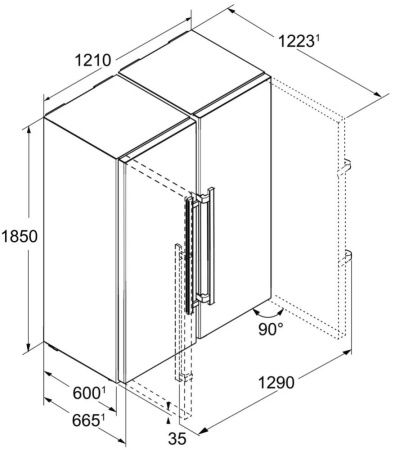 Холодильник Side-by-Side Liebherr SBS 7222 Comfort NoFrost купить за 241&nbsp;190.13 ₽ в Москве с доставкой по РФ