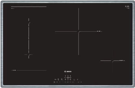 Индукционная варочная панель Bosch PVS845FB5E - купить онлайн, цена 117 500.70 ₽, стоимость доставки по МСК и РФ от 300 рублей, заказать сейчас! Индукционная варочная панель Bosch PVS845FB5E купить за 117 500.70 ₽ в Москве с доставкой по РФ