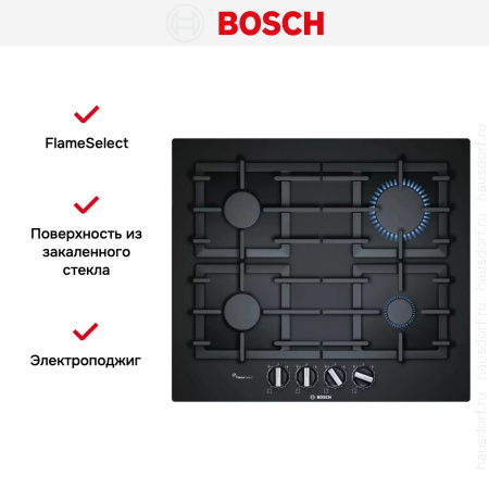 Газовая варочная панель Bosch PPP6A6B90 купить за 55&nbsp;880.44 ₽ в Москве с доставкой по РФ