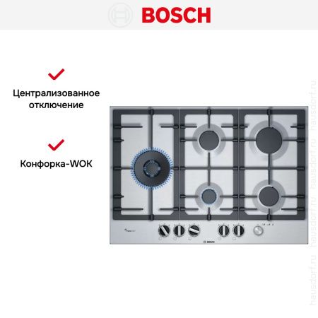 Газовая варочная поверхность Bosch PCS7A5M90 купить за 61&nbsp;250.34 ₽ в Москве с доставкой по РФ