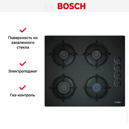 Газовая варочная панель Bosch POP6B6B10 купить за 35&nbsp;630.18 ₽ в Москве с доставкой по РФ