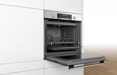 Встраиваемый духовой шкаф с функцией добавления пара BOSCH HRA5380S1 - купить онлайн, цена 299 999 ₽, стоимость доставки по МСК и РФ от 300 рублей, заказать сейчас! Встраиваемый духовой шкаф с функцией добавления пара BOSCH HRA5380S1 купить за 299 999 ₽ в Москве с доставкой по РФ