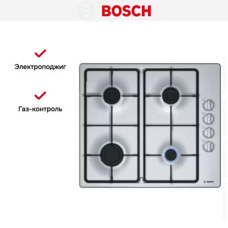 Газовая варочная панель Bosch PBP6C5B62Q купить за 24&nbsp;090.38 ₽ в Москве с доставкой по РФ