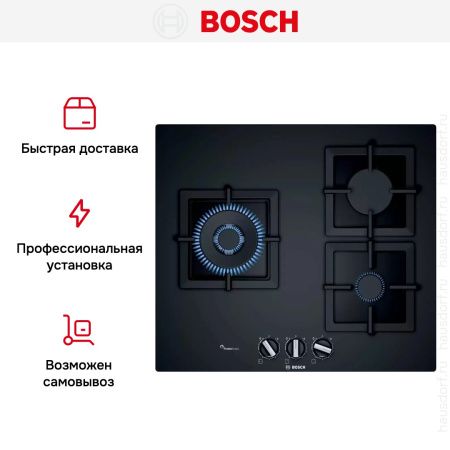 Газовая варочная панель Bosch PPC6A6B20 - купить онлайн, цена 38 610.14 ₽, стоимость доставки по МСК и РФ от 300 рублей, заказать сейчас! Газовая варочная панель Bosch PPC6A6B20 купить за 38 610.14 ₽ в Москве с доставкой по РФ