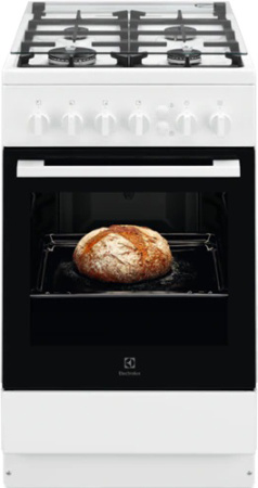 Газовая плита Electrolux RKG500002W - купить онлайн, цена 25 600 ₽, стоимость доставки по МСК и РФ от 300 рублей, заказать сейчас! Газовая плита Electrolux RKG500002W купить за 25 600 ₽ в Москве с доставкой по РФ