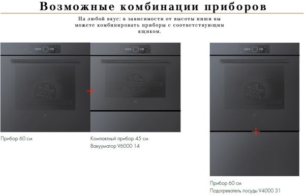 Духовой шкаф V-ZUG Combair V4000 60P C4T-21055 (черное стекло) - купить за 544&nbsp;990.25 ₽ в Москве с доставкой по РФ