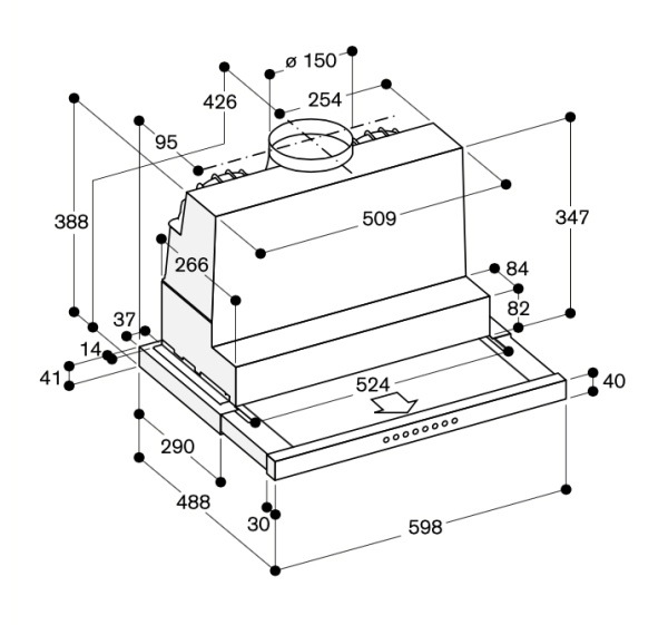 Встраиваемая вытяжка Gaggenau AF 200-160 - купить за 79&nbsp;999 ₽ в Москве с доставкой по РФ