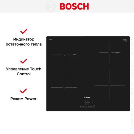 Индукционная варочная панель Bosch PIE601BB5E купить за 71&nbsp;780.12 ₽ в Москве с доставкой по РФ