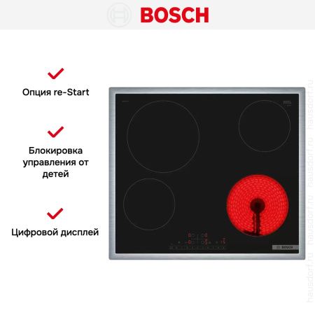 Электрическая варочная панель Bosch PKE645FP2E купить за 40&nbsp;000.26 ₽ в Москве с доставкой по РФ
