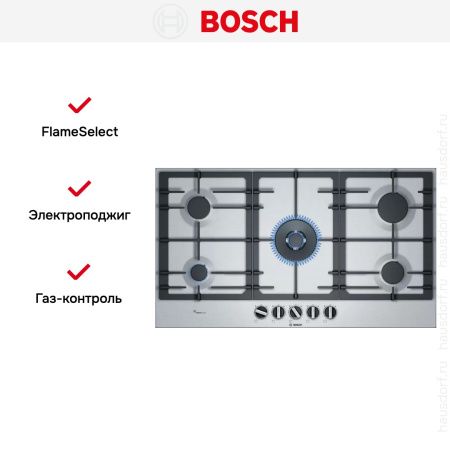 Газовая варочная панель Bosch PCR9A5B90M купить за 66&nbsp;360.50 ₽ в Москве с доставкой по РФ