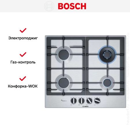 Газовая варочная панель Bosch PCH6A5B90R купить за 68&nbsp;400.28 ₽ в Москве с доставкой по РФ