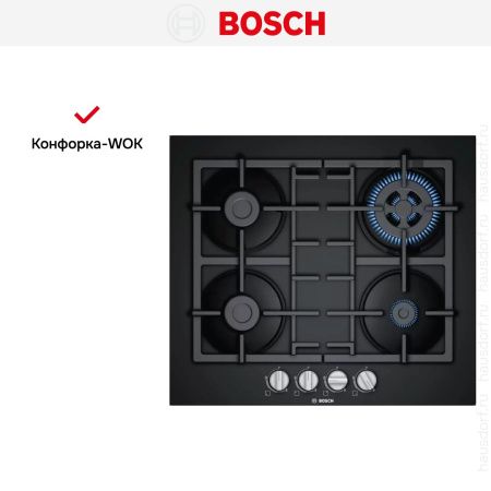Газовая варочная панель Bosch PNH6B6B90 купить за 75&nbsp;000.41 ₽ в Москве с доставкой по РФ