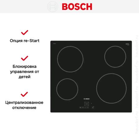 Электрическая варочная панель BOSCH PKE611B17E купить за 61&nbsp;515.43 ₽ в Москве с доставкой по РФ