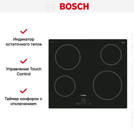 Электрическая варочная панель BOSCH PKE611B17E купить за 61&nbsp;515.43 ₽ в Москве с доставкой по РФ