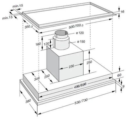 Встраиваемая вытяжка Gaggenau AH 273-170 купить за 79&nbsp;999 ₽ в Москве с доставкой по РФ