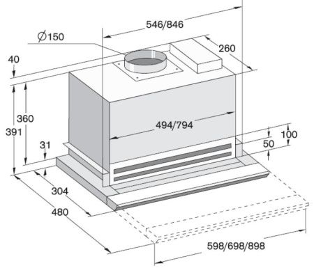Встраиваемая вытяжка Gaggenau AH 900-161 купить за 79&nbsp;999 ₽ в Москве с доставкой по РФ