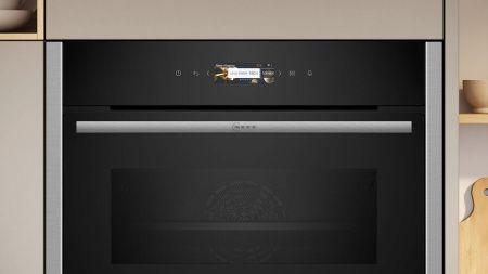 Компактный духовой шкаф с микроволнами Neff C24MR21N0 - купить онлайн, цена 194 900 ₽, стоимость доставки по МСК и РФ от 300 рублей, заказать сейчас! Компактный духовой шкаф с микроволнами Neff C24MR21N0 купить за 194 900 ₽ в Москве с доставкой по РФ