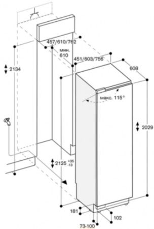 Встраиваемый морозильник Gaggenau RF461304 купить за 199&nbsp;999 ₽ в Москве с доставкой по РФ