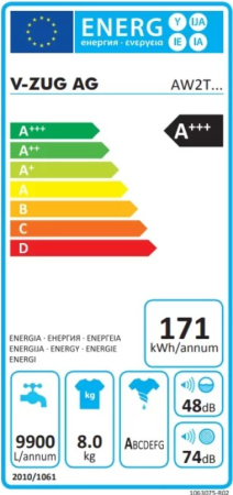 Стиральная машина V-ZUG AdoraWash V2000 AW2THW li купить за 307&nbsp;990.21 ₽ в Москве с доставкой по РФ