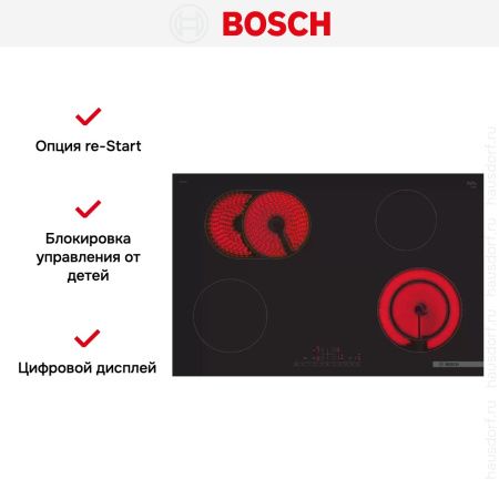 Электрическая варочная панель Bosch PKN811FP2E купить за 49&nbsp;480.40 ₽ в Москве с доставкой по РФ