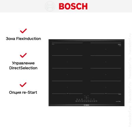 Индукционная варочная панель BOSCH PXX695FC5E - купить онлайн, цена 137 500.36 ₽, стоимость доставки по МСК и РФ от 300 рублей, заказать сейчас! Индукционная варочная панель BOSCH PXX695FC5E купить за 137 500.36 ₽ в Москве с доставкой по РФ