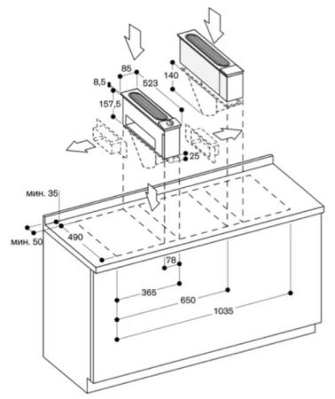 Встраиваемая вытяжка Gaggenau VL 041-114 купить за 79&nbsp;999 ₽ в Москве с доставкой по РФ