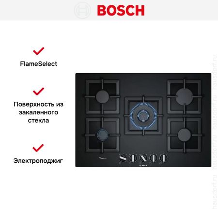 Газовая варочная панель Bosch PPQ7A6B20 купить за 62&nbsp;710.45 ₽ в Москве с доставкой по РФ