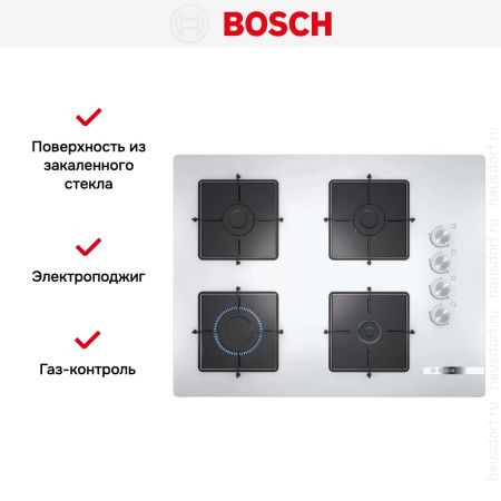Газовая варочная панель Bosch POP7C2O12O - купить онлайн, цена 54 075.13 ₽, стоимость доставки по МСК и РФ от 300 рублей, заказать сейчас! Газовая варочная панель Bosch POP7C2O12O купить за 54 075.13 ₽ в Москве с доставкой по РФ