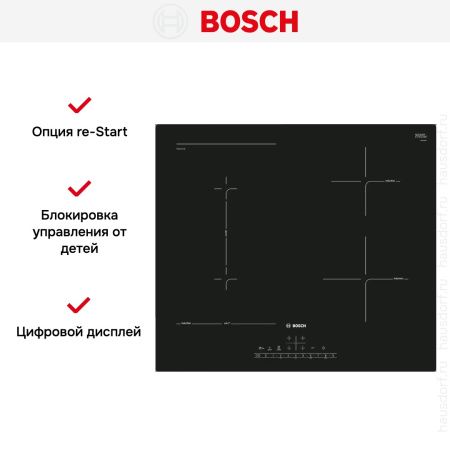 Индукционная варочная панель Bosch PVS611FC5Z - купить онлайн, цена 87 600.23 ₽, стоимость доставки по МСК и РФ от 300 рублей, заказать сейчас! Индукционная варочная панель Bosch PVS611FC5Z купить за 87 600.23 ₽ в Москве с доставкой по РФ